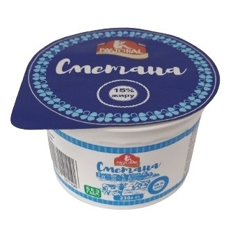 Сметана PASTORAL 15% жиру, 230г